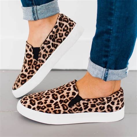 leopard print slip on sneakers